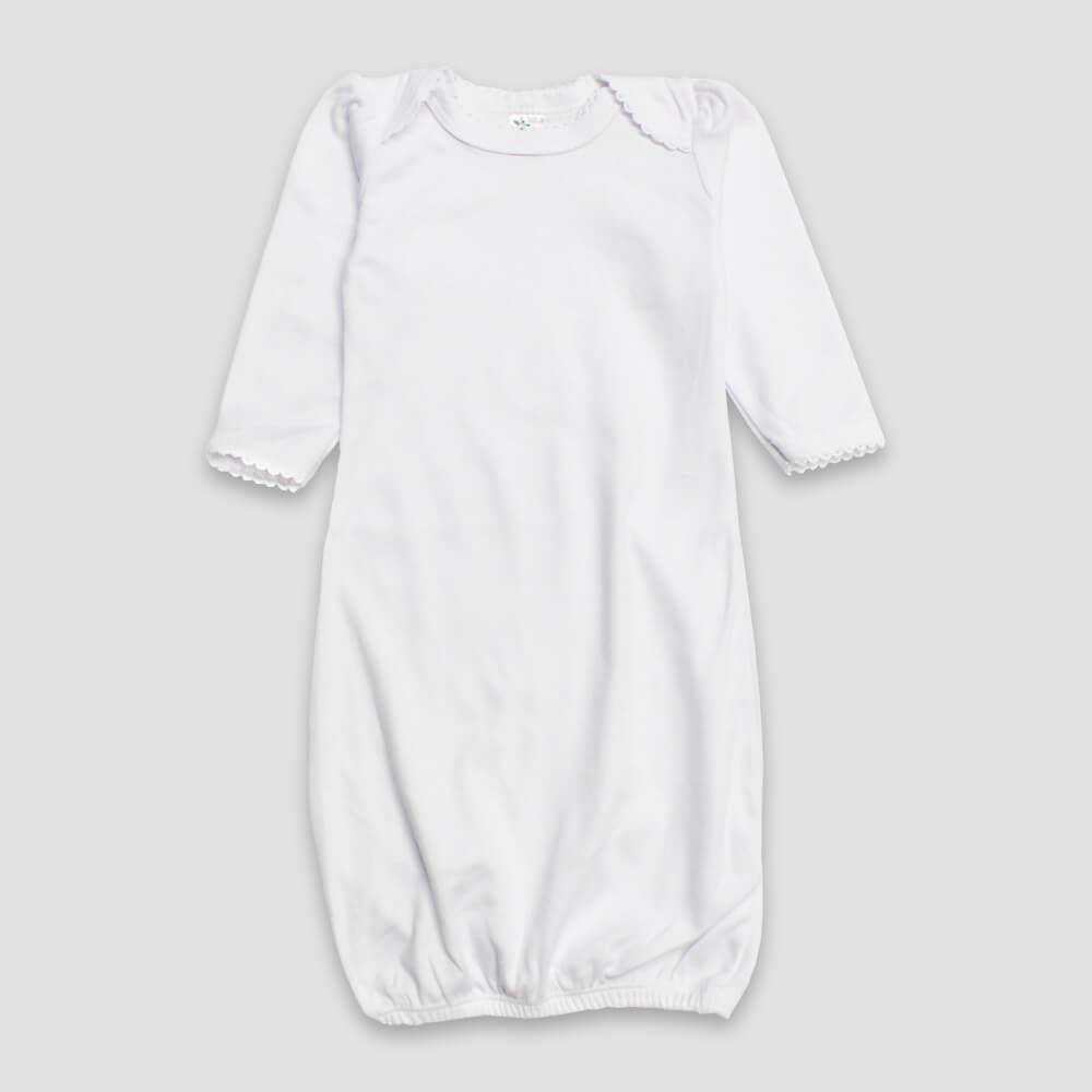 Baby Girl Sleeper Gown With Scallop Trim