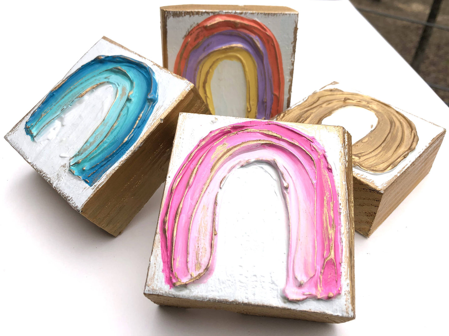 3x3 Rainbow handmade painted spring teen tween collegiate