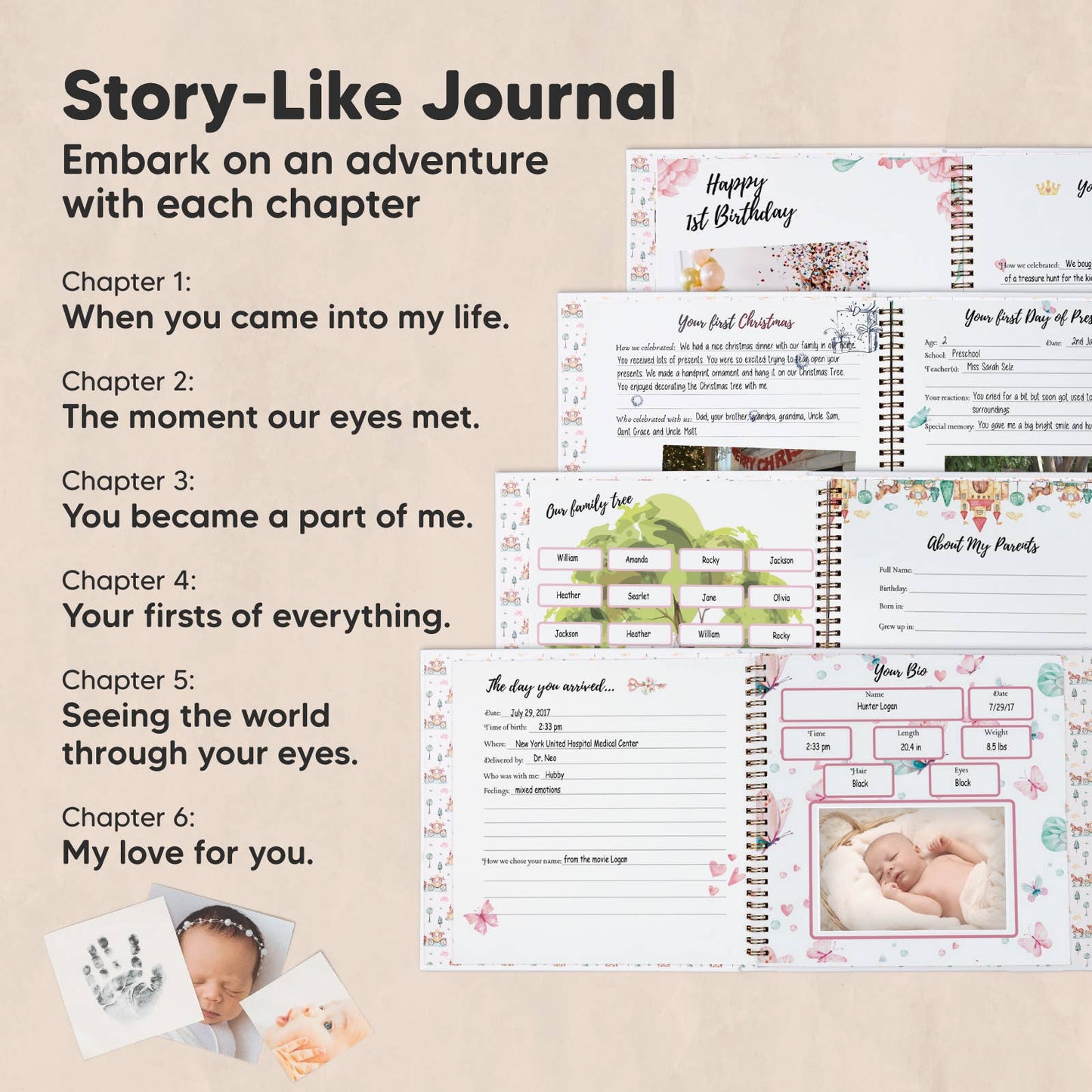 KeaBabies Baby First Years Memory Book