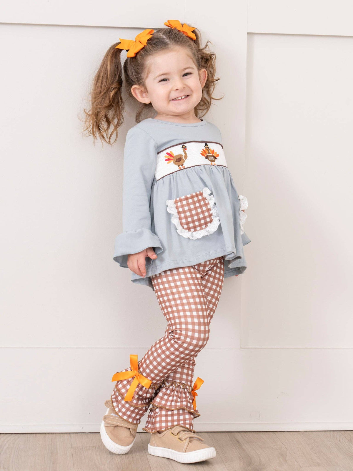 Smocked Turkeys Ruffle Outfit