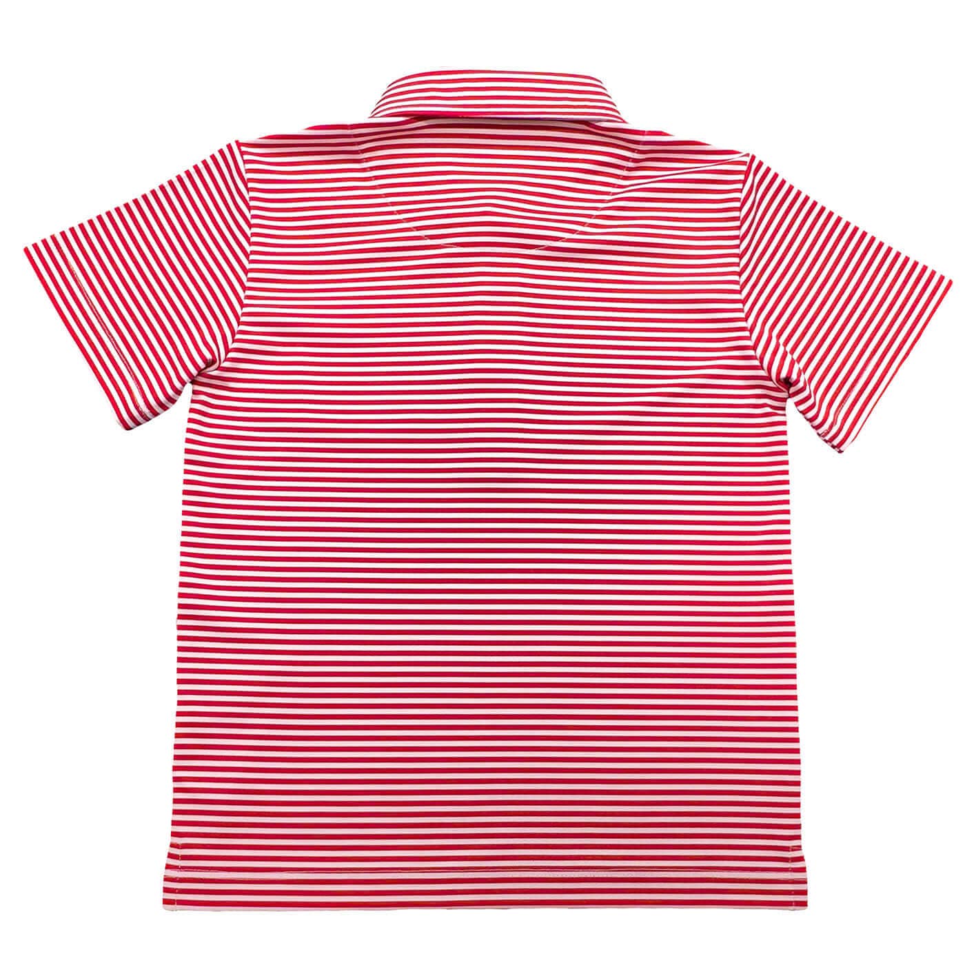 Inshore Boys Performance Polo Red Stripe