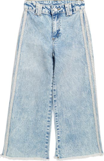 Lace Band Wide Leg Jeans