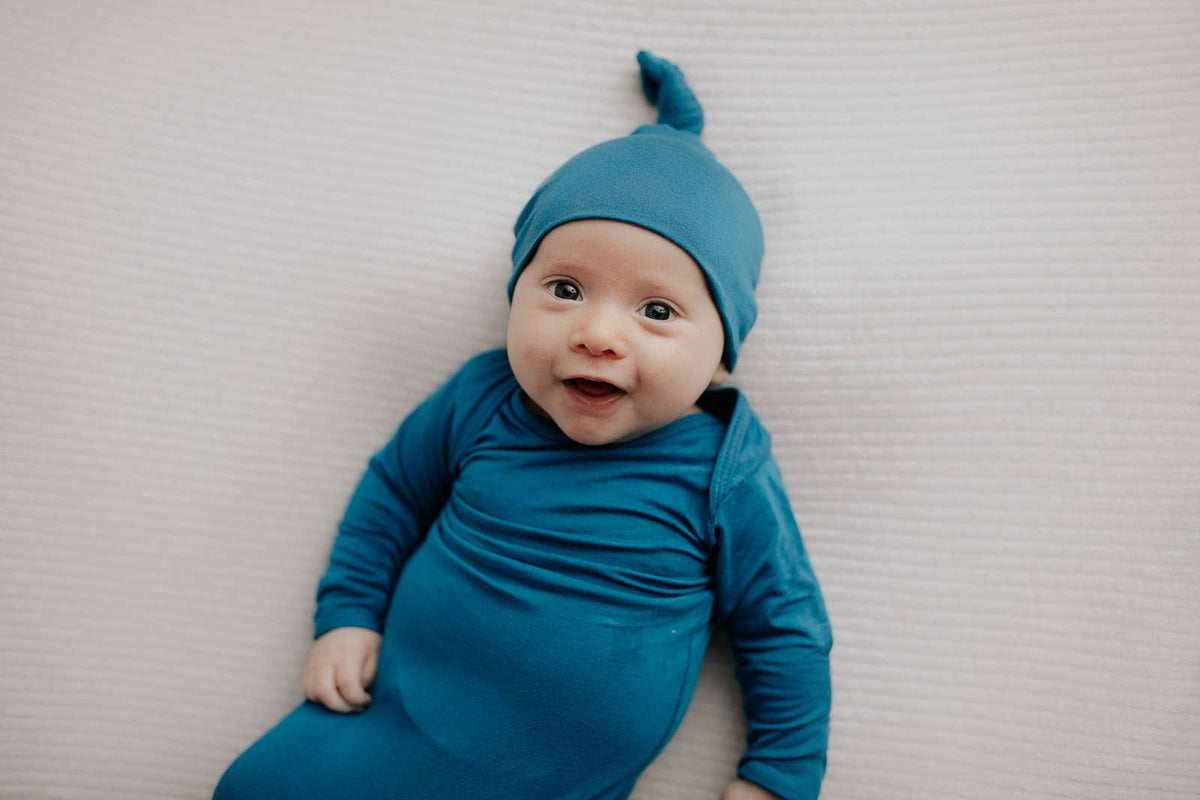 Blue Knotted Gown and hat
