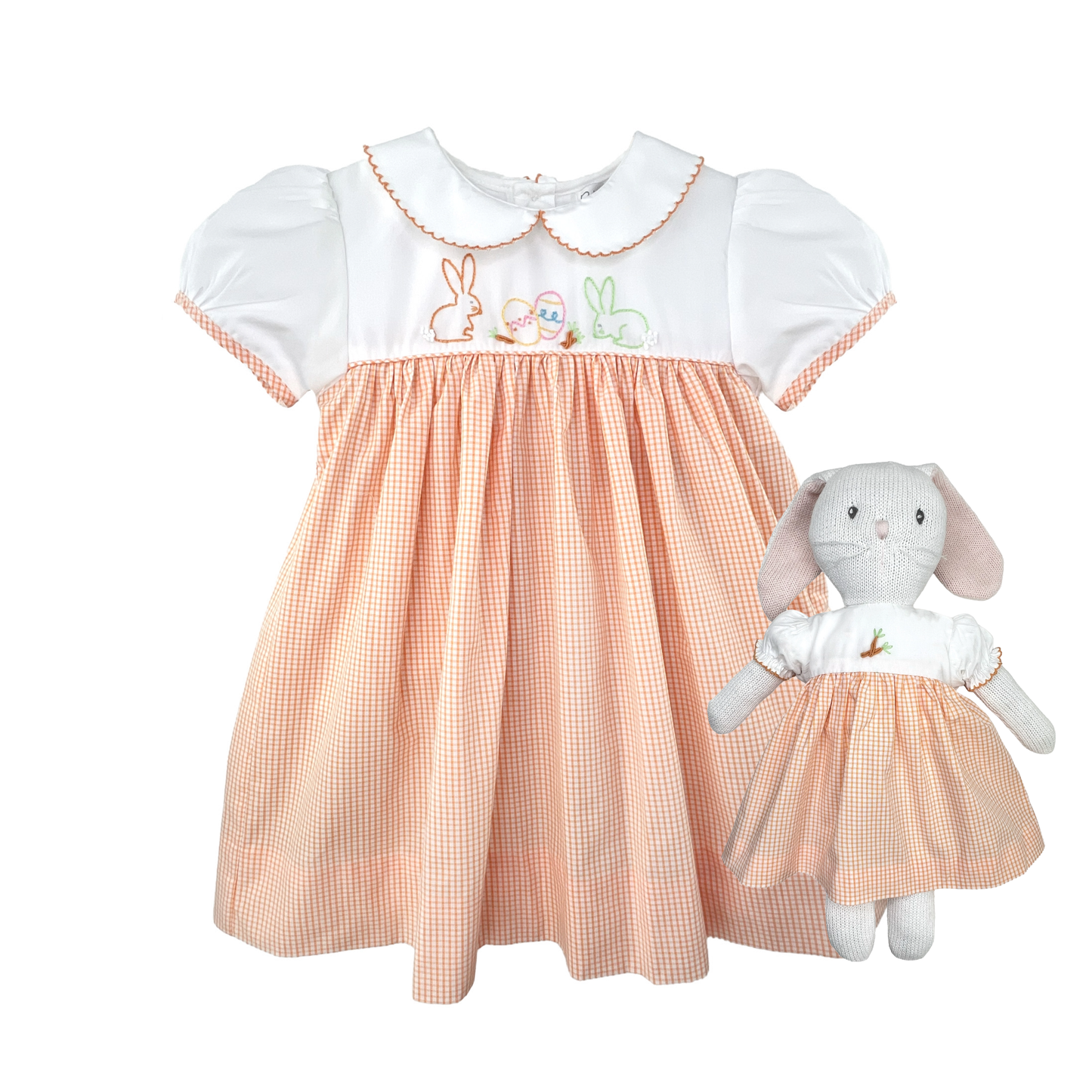 Dress with Hand Embroidered Easter Bunnies