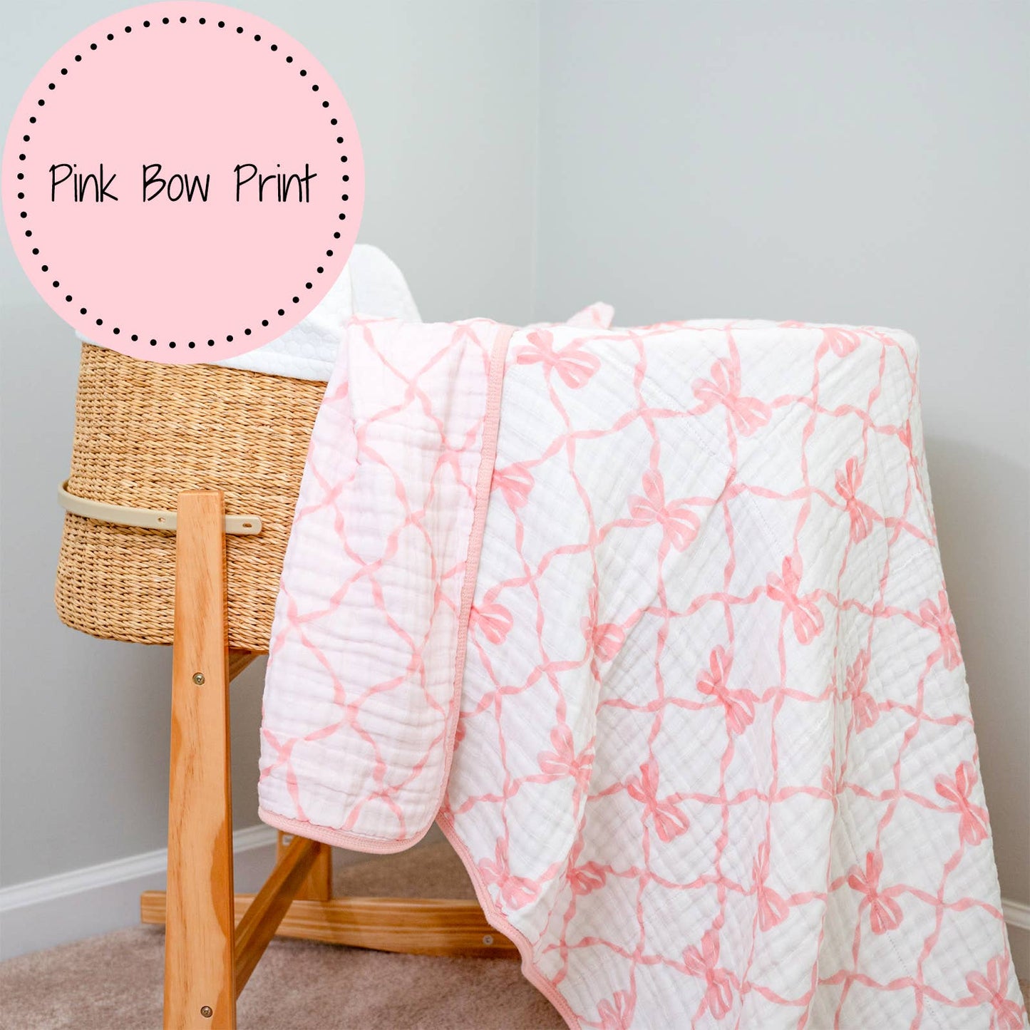 Beautiful Bows Baby Toddler Muslin Blanket