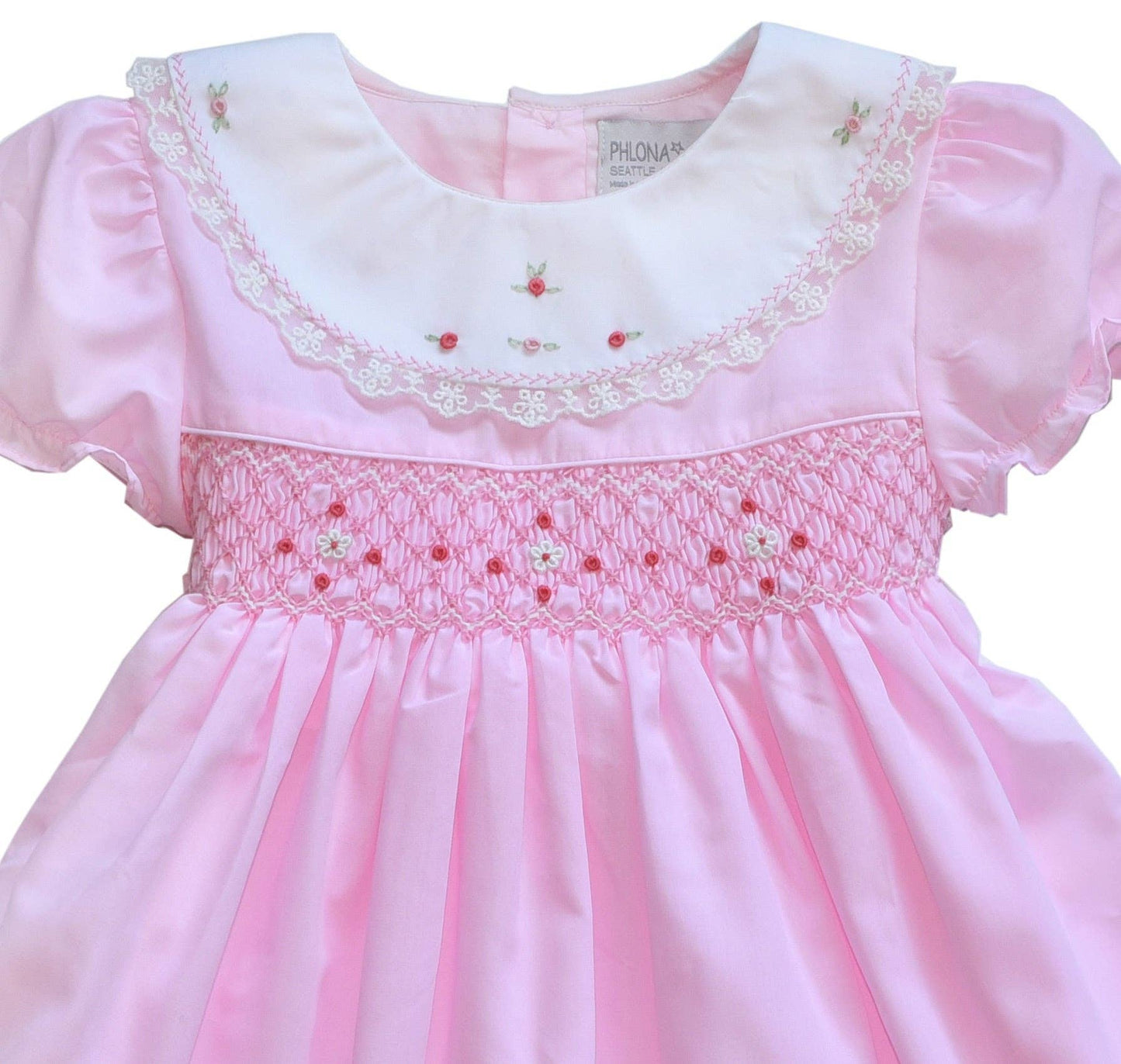 Pink Hand Smocked Girls Liberty Dress