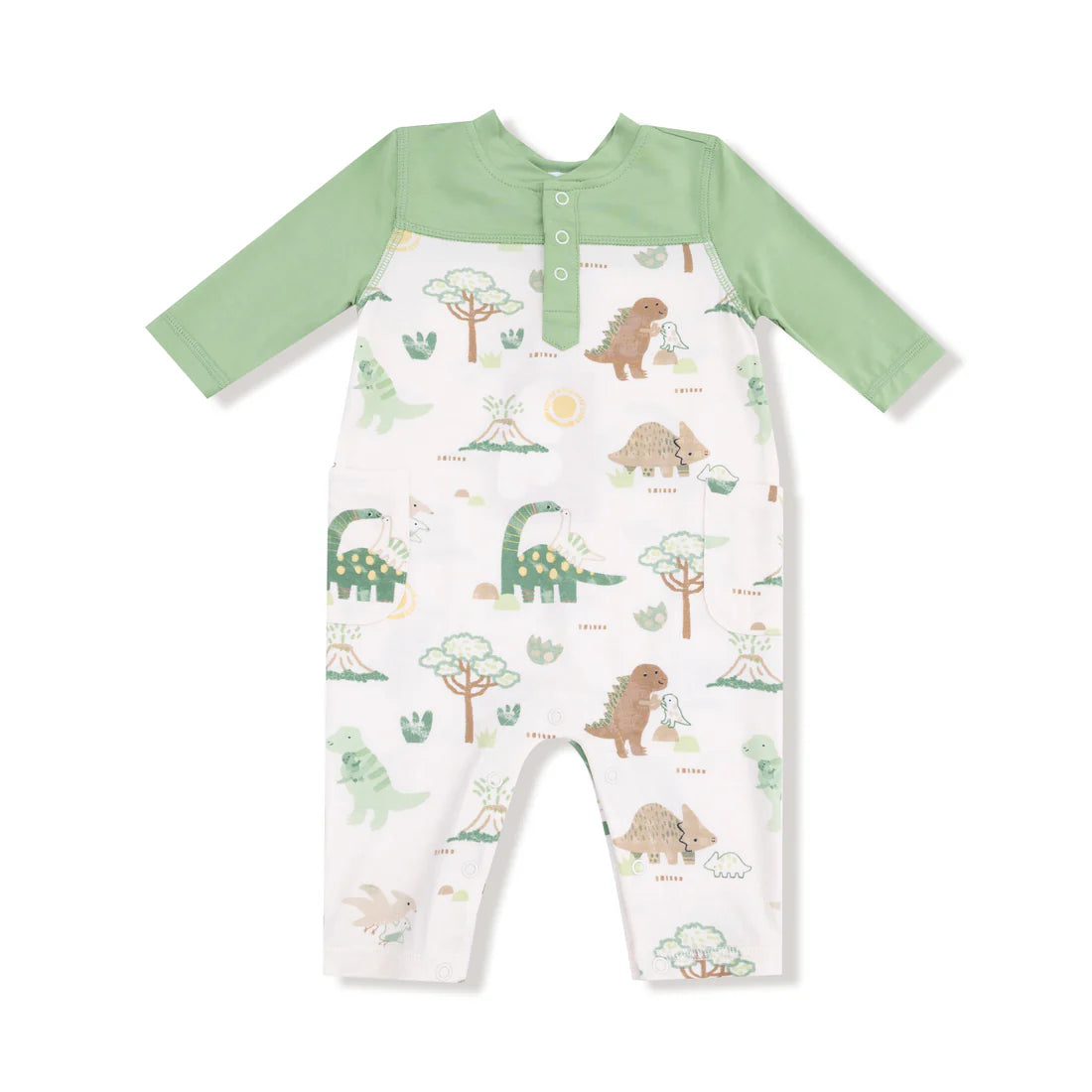 Baby Love Dinos - Romper withe Contrast Sleeves