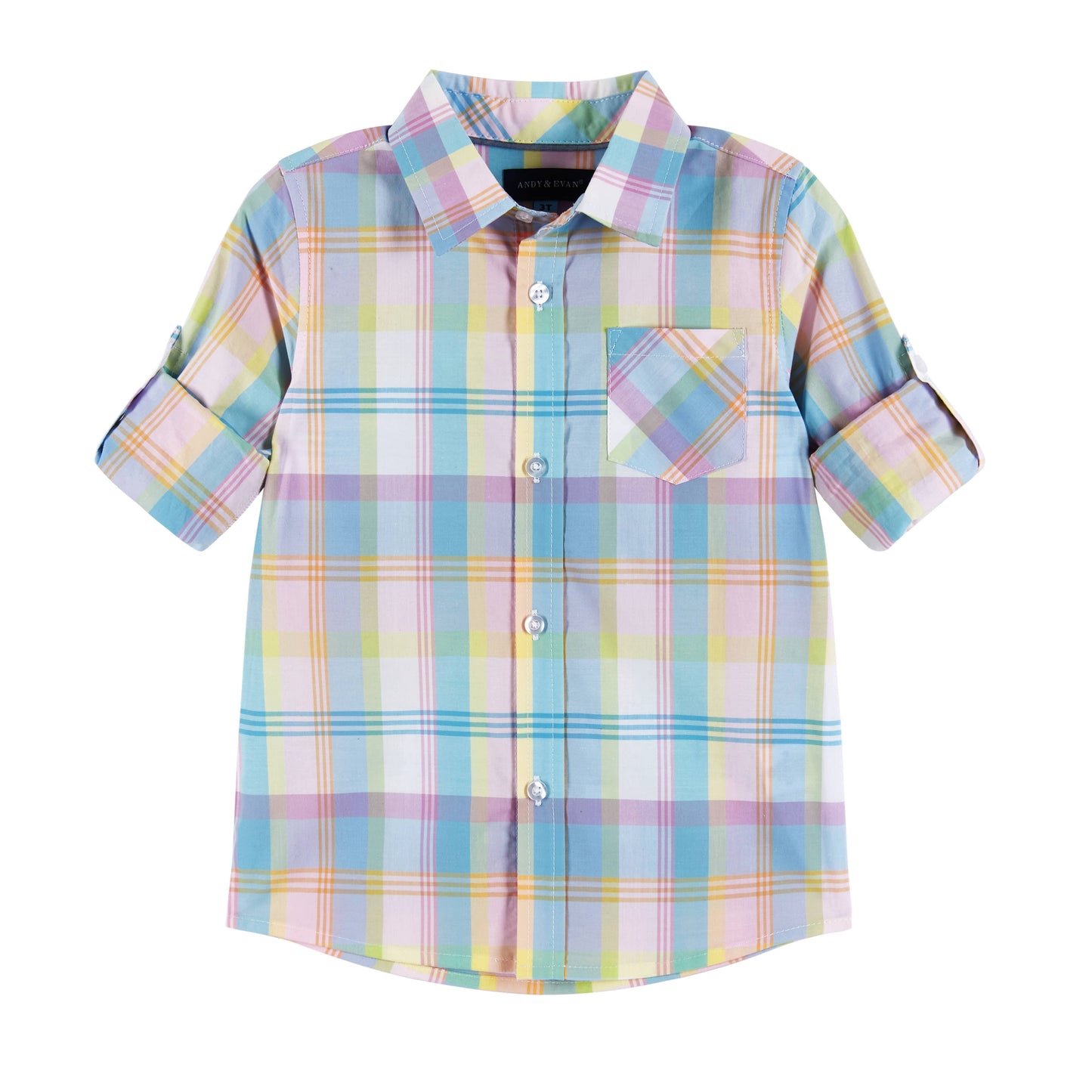 Boys Toddler Two-fer Plaid Button-down Easter Shirt