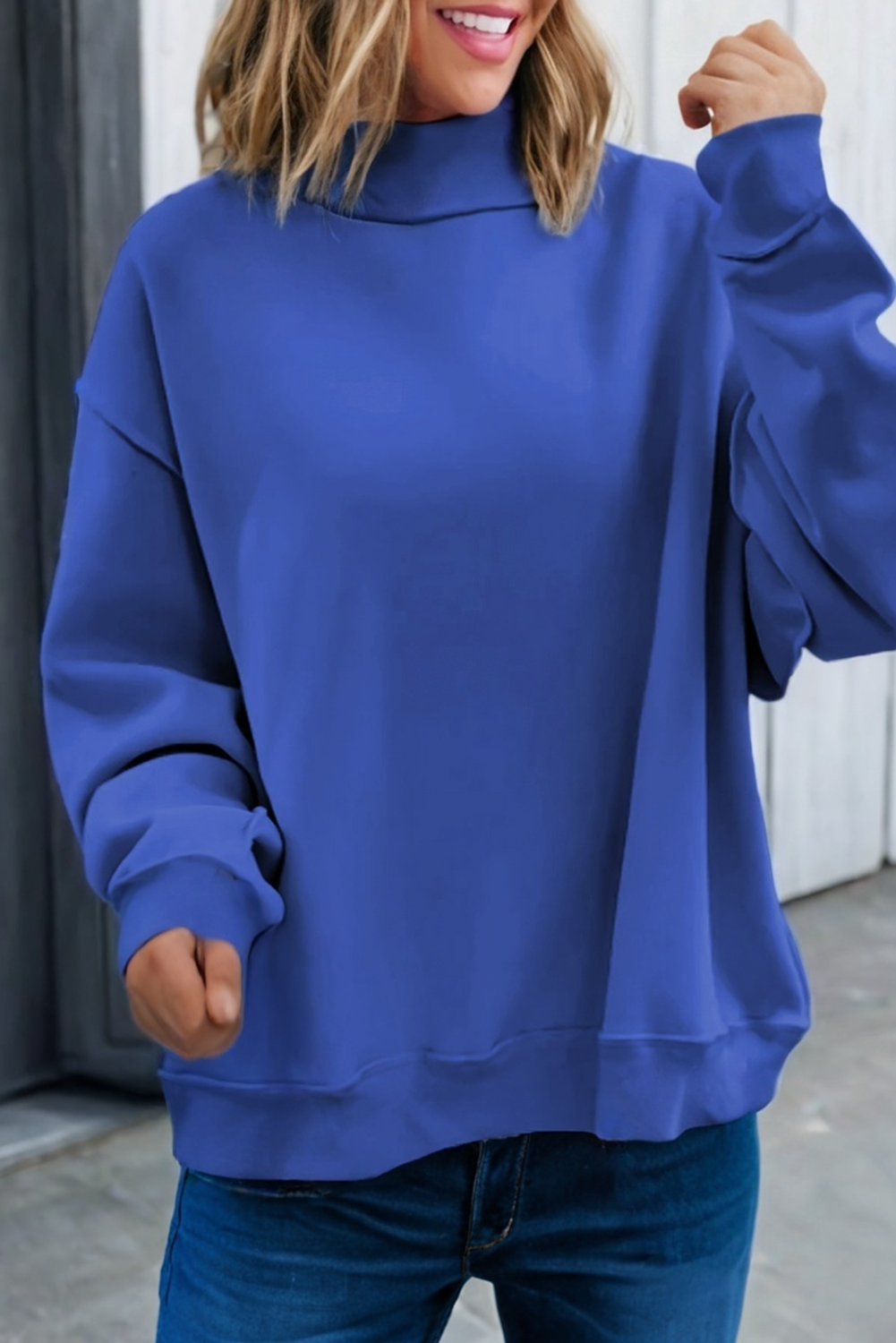LAS Oversize Drop Shoulder Reversible Sweatshirt