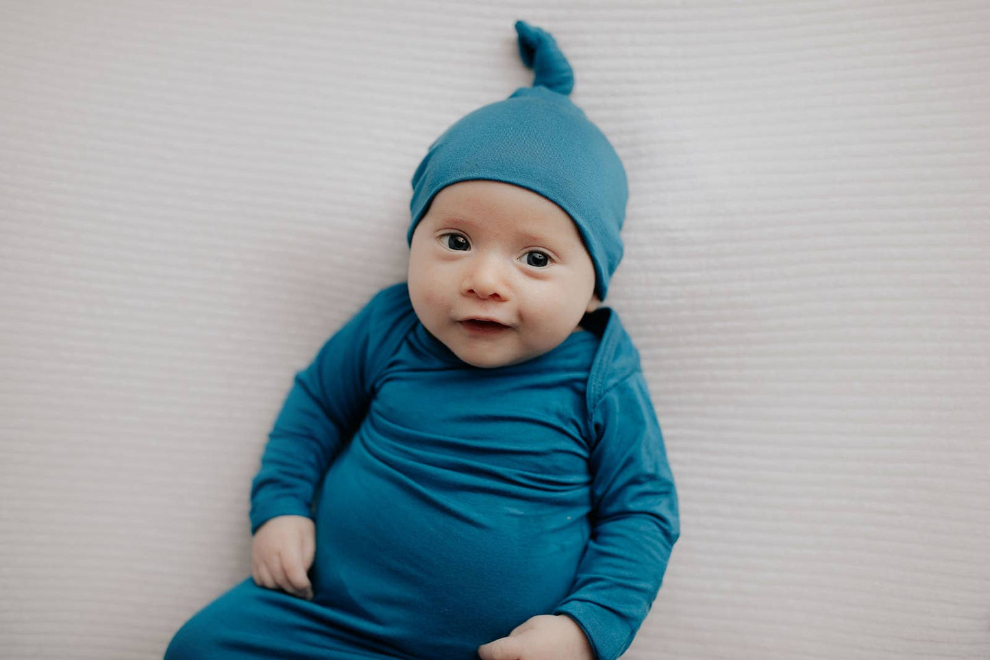 Blue Knotted Gown and hat