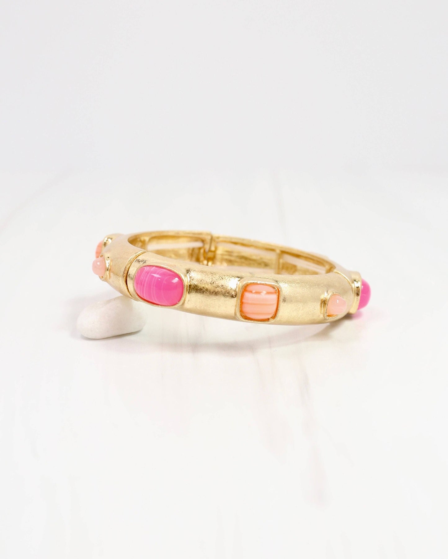 Really Regal Stone Stretch Bracelet Pink