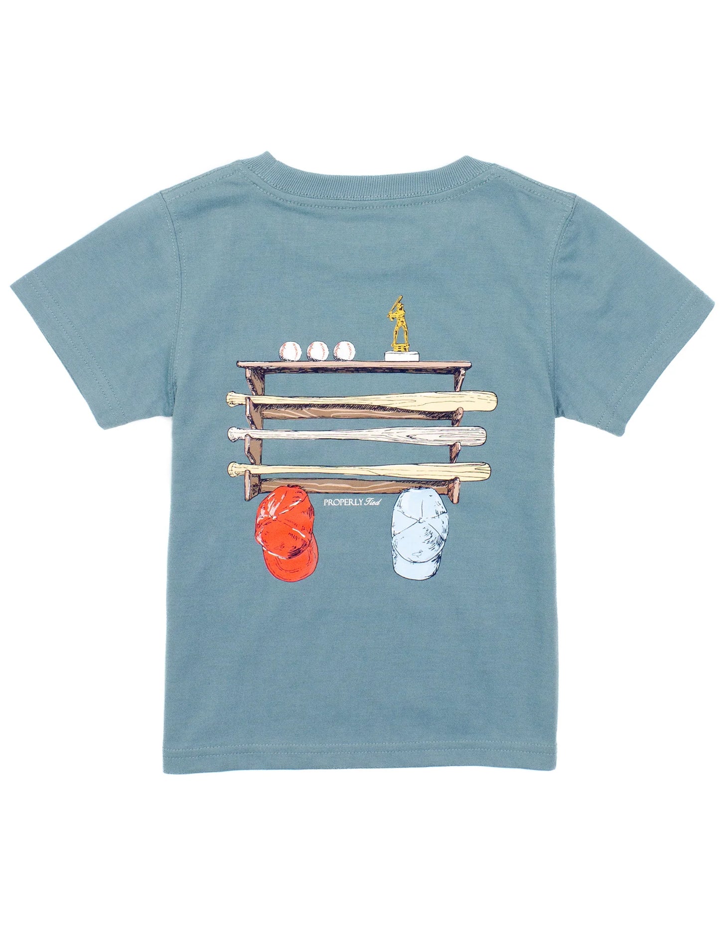 Boys Bat Rack SS - Steele Blue