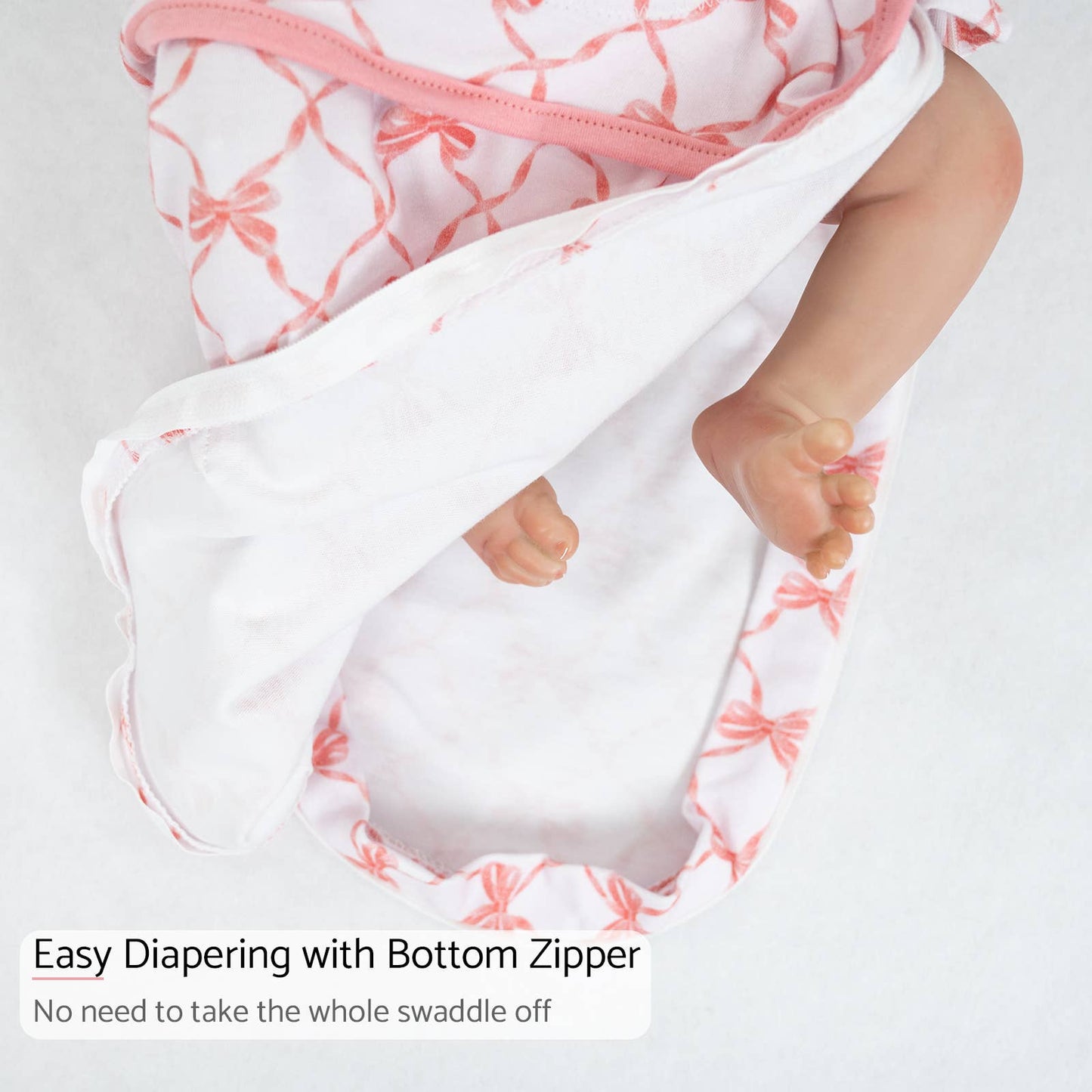 Beautiful Bows Baby Sleep Swaddle 100% Organic Cotton