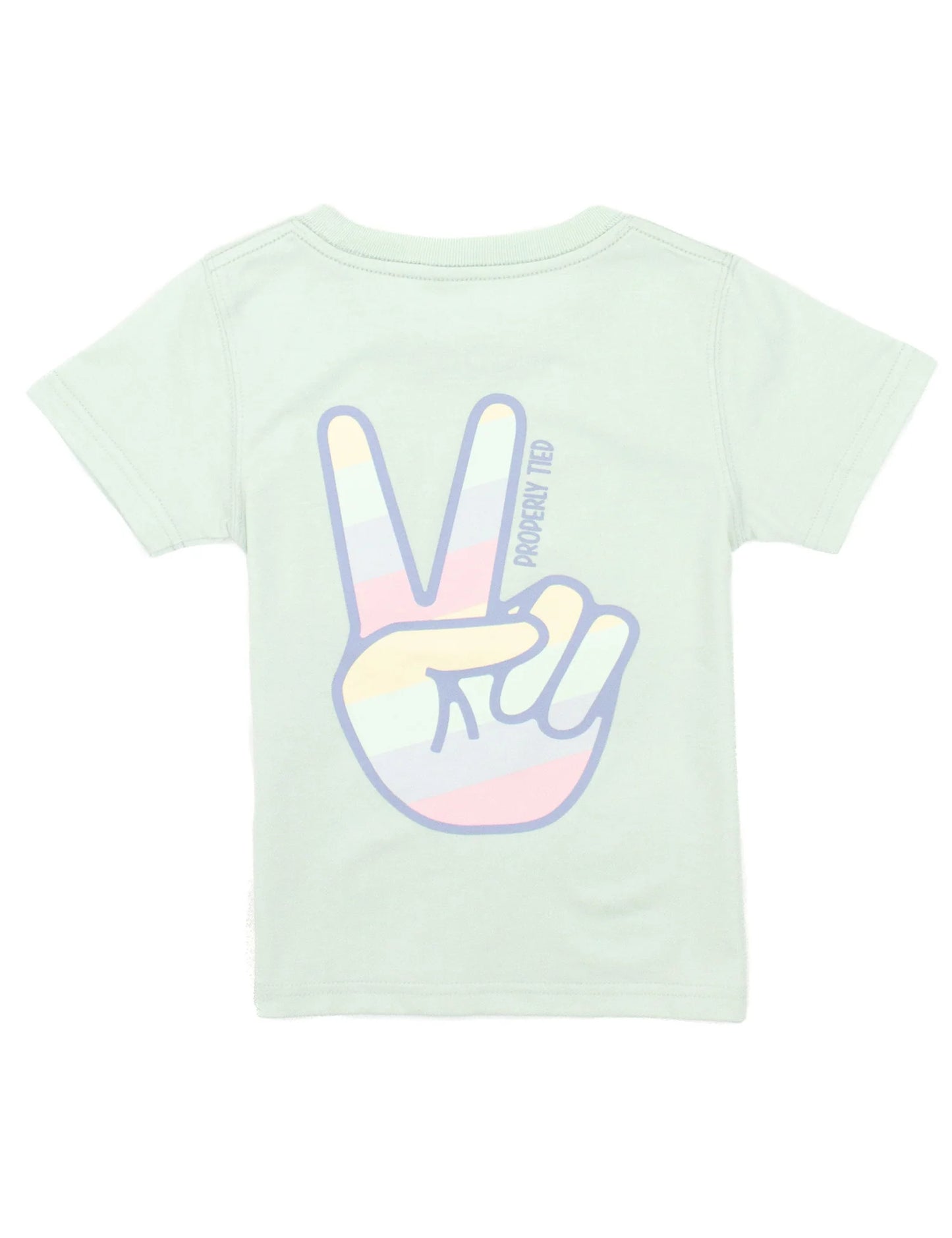 Girls Peace Sign SS - Pale Mint