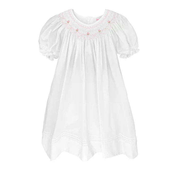 Daygown with Heart Smocking & Pearls