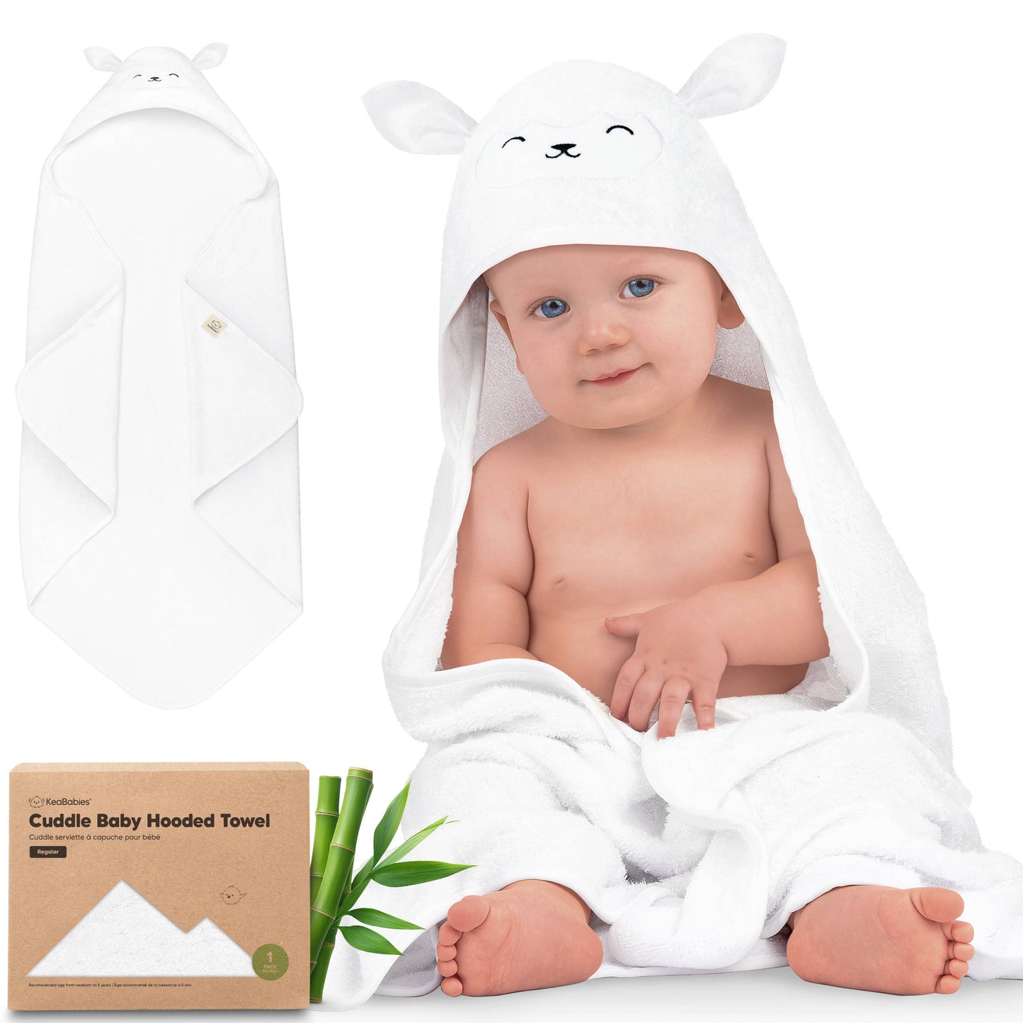 KeaBabies Cuddle Baby Hooded Towel