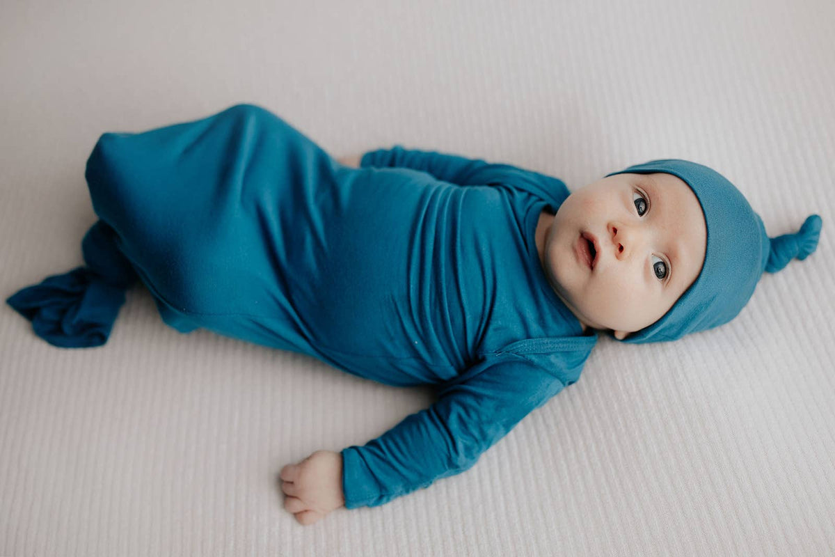 Blue Knotted Gown and hat