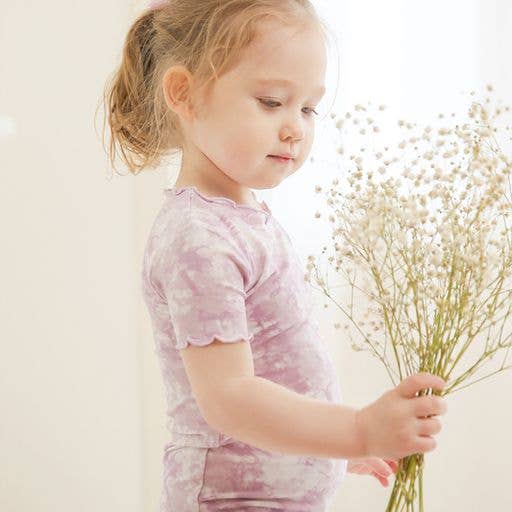 Bamboo Tie Dyeing Lavender Short Sleeve PJs