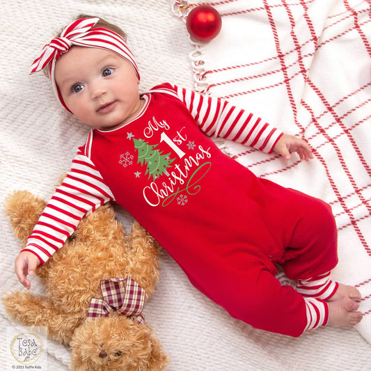 Baby's "My 1st Christmas" Cotton Romper