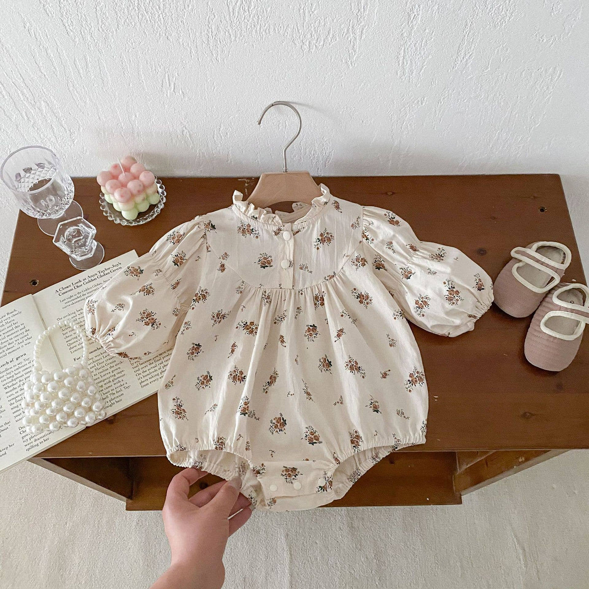 Baby Girl Floral Button Romper