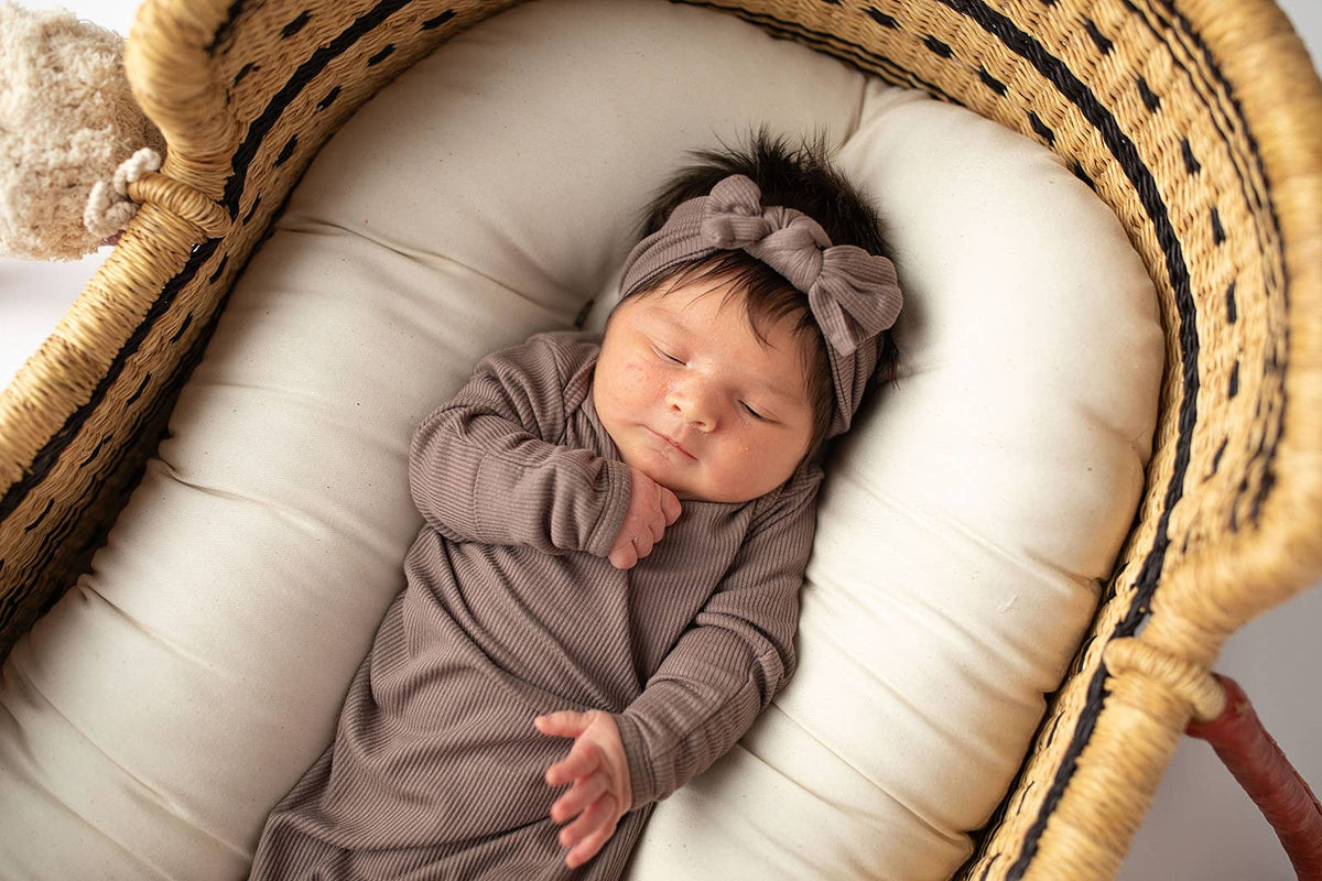 Cocoa Brown Ribbed Knotted Gown