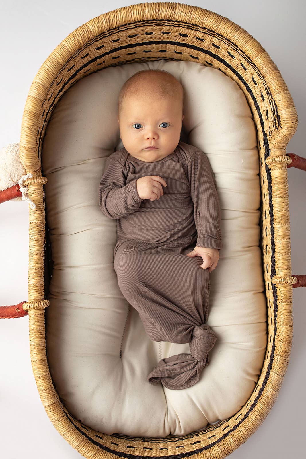 Cocoa Brown Ribbed Knotted Gown