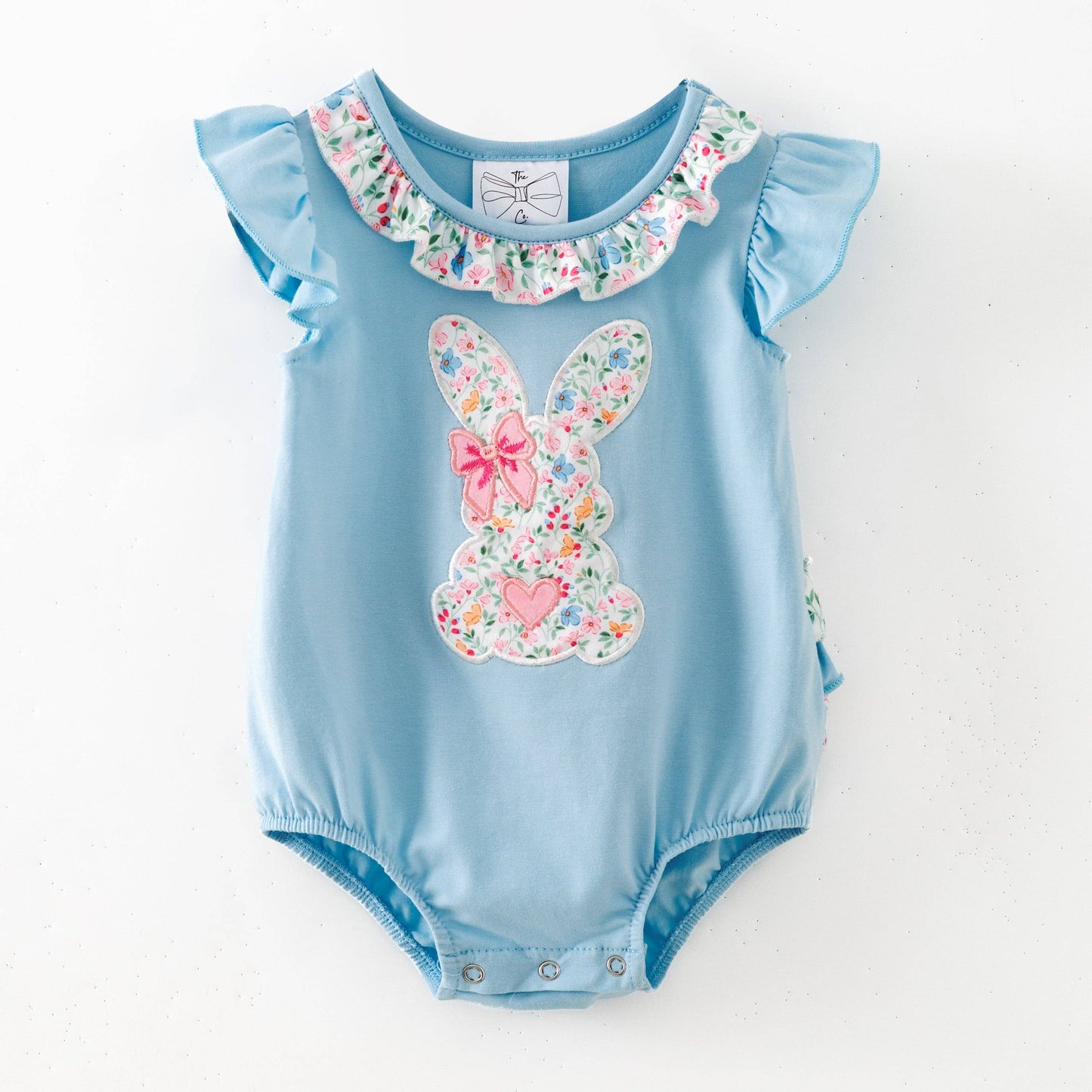 Floral Bunny Appliqué Easter Infant Romper