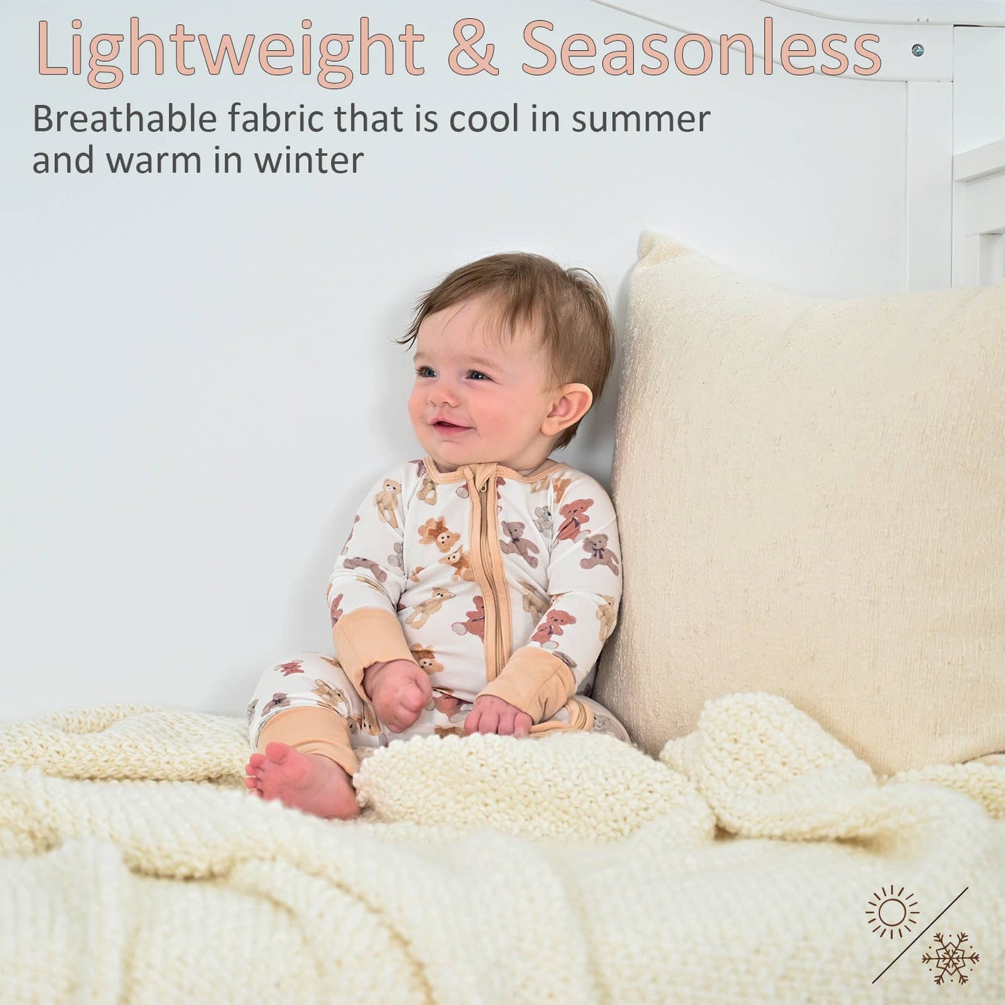 Bamboo Baby Convertible Zipper Pajama Teddy Bear