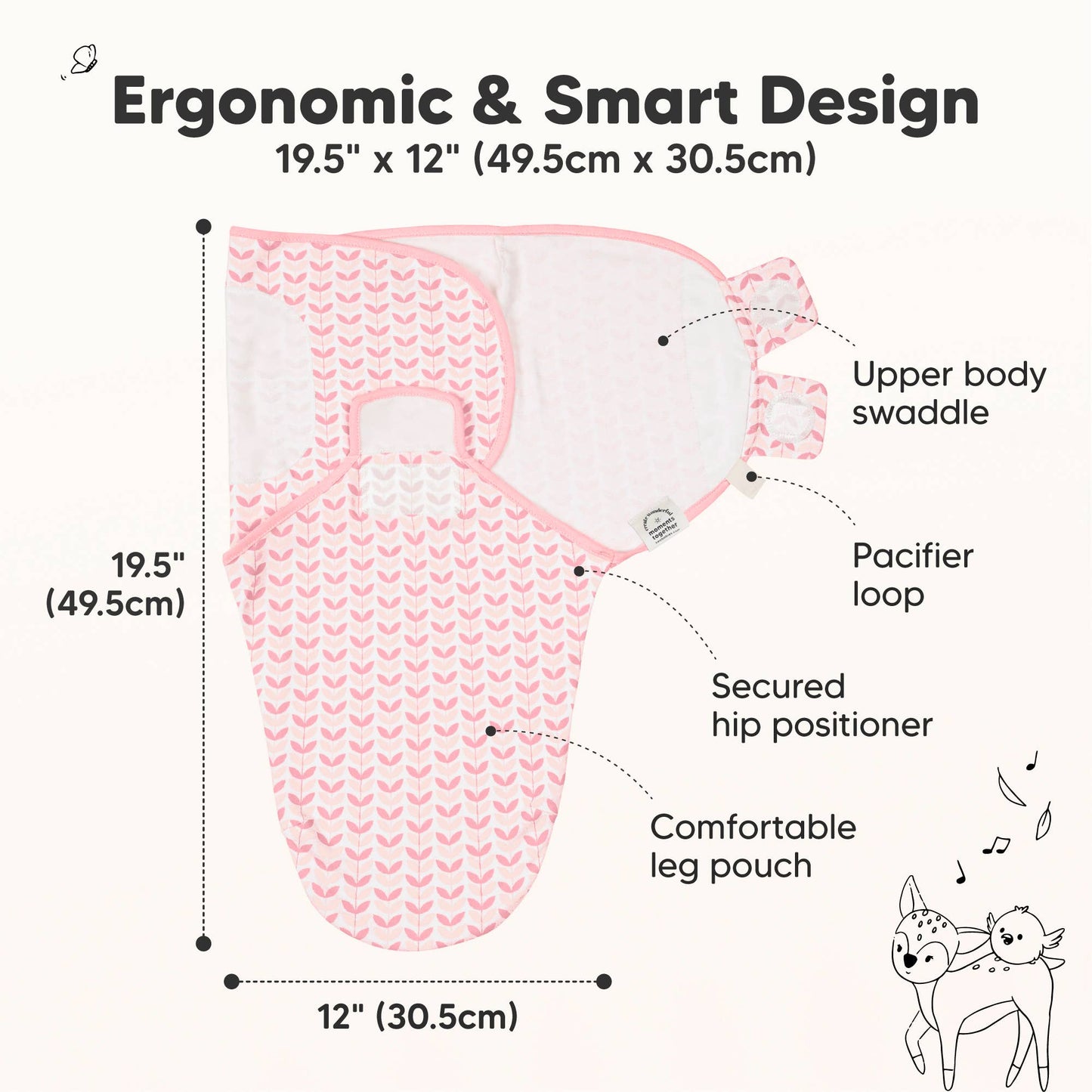 3pk Soothe Baby Swaddles 0-3 Months, Sleep Sack for Newborns
