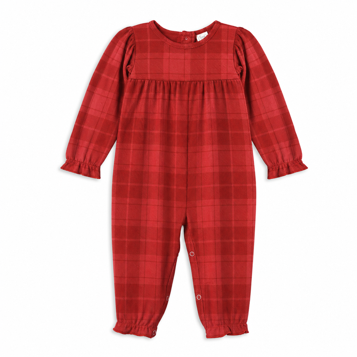 Plaid Baby Girl Christmas Romper