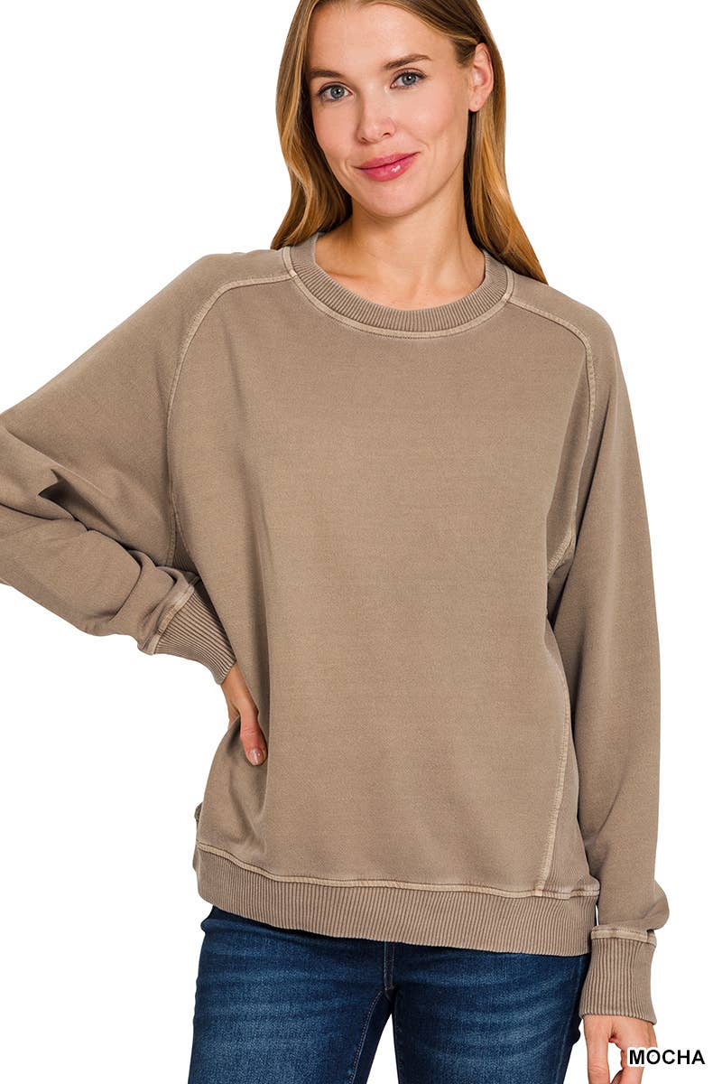 French Terry Pigment Dye Enzyme Washing Pullover