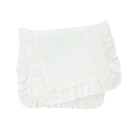 Muslin Ruffle Burp Cloth