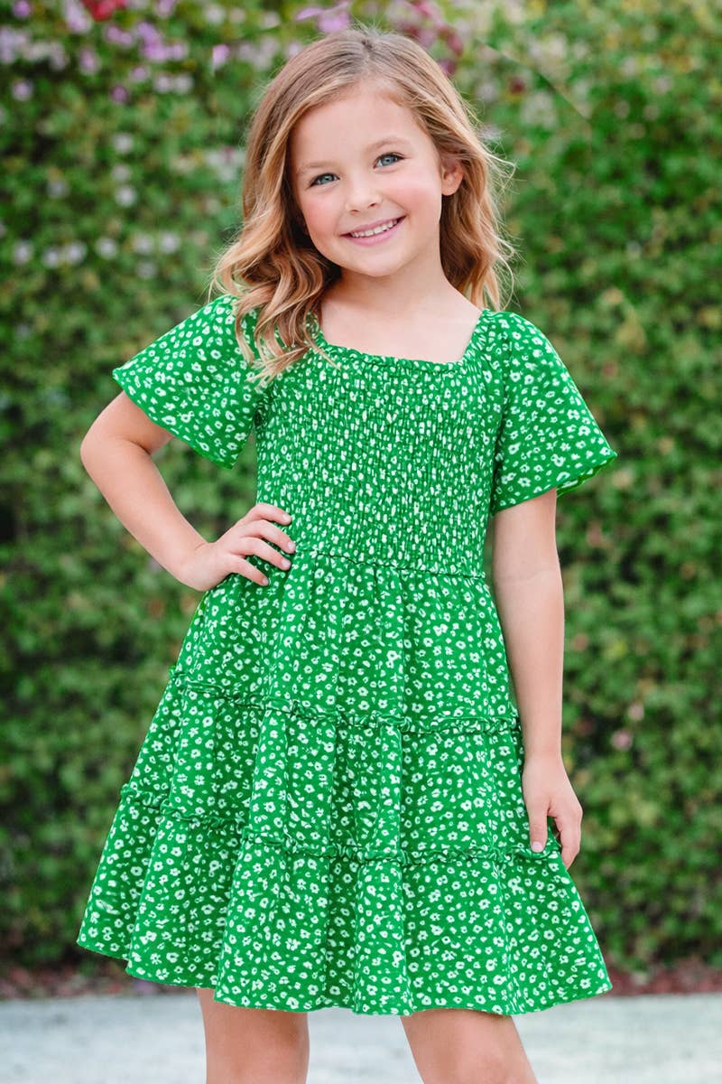 Girl's Crepe Flare Dress w/ 3 Tiers