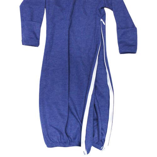 Baby Long Sleeve Gown Mittens & Side Zipper Open Sizing