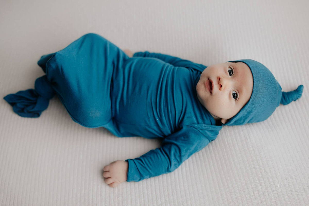 Blue Knotted Gown and hat