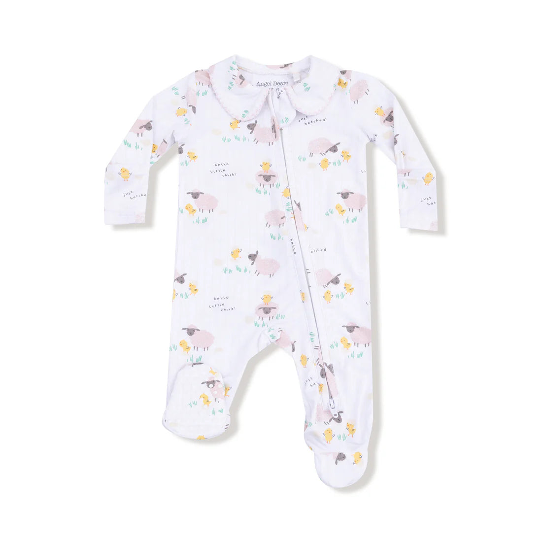 Just Hatched-Pink-Peter Pan 2 Way Zipper Footie