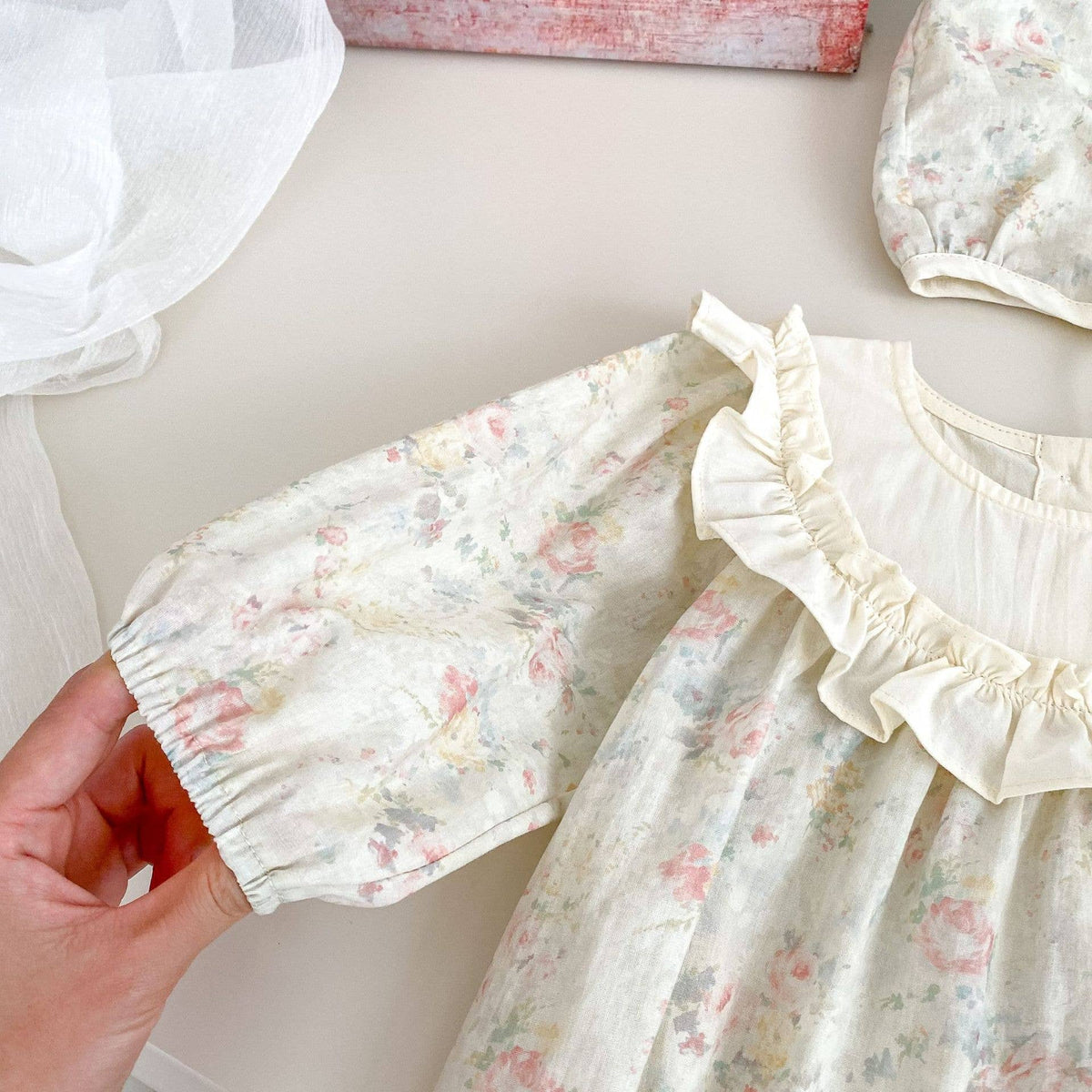 Baby Girl Floral Hooded Romper Multicolor