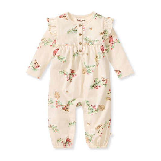 Winter Birds Baby Girls Jumpsuit