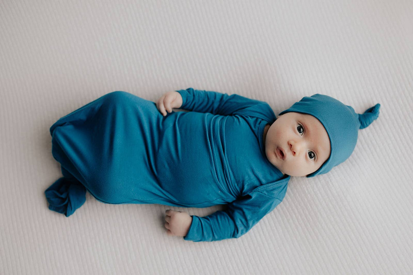 Blue Knotted Gown and hat