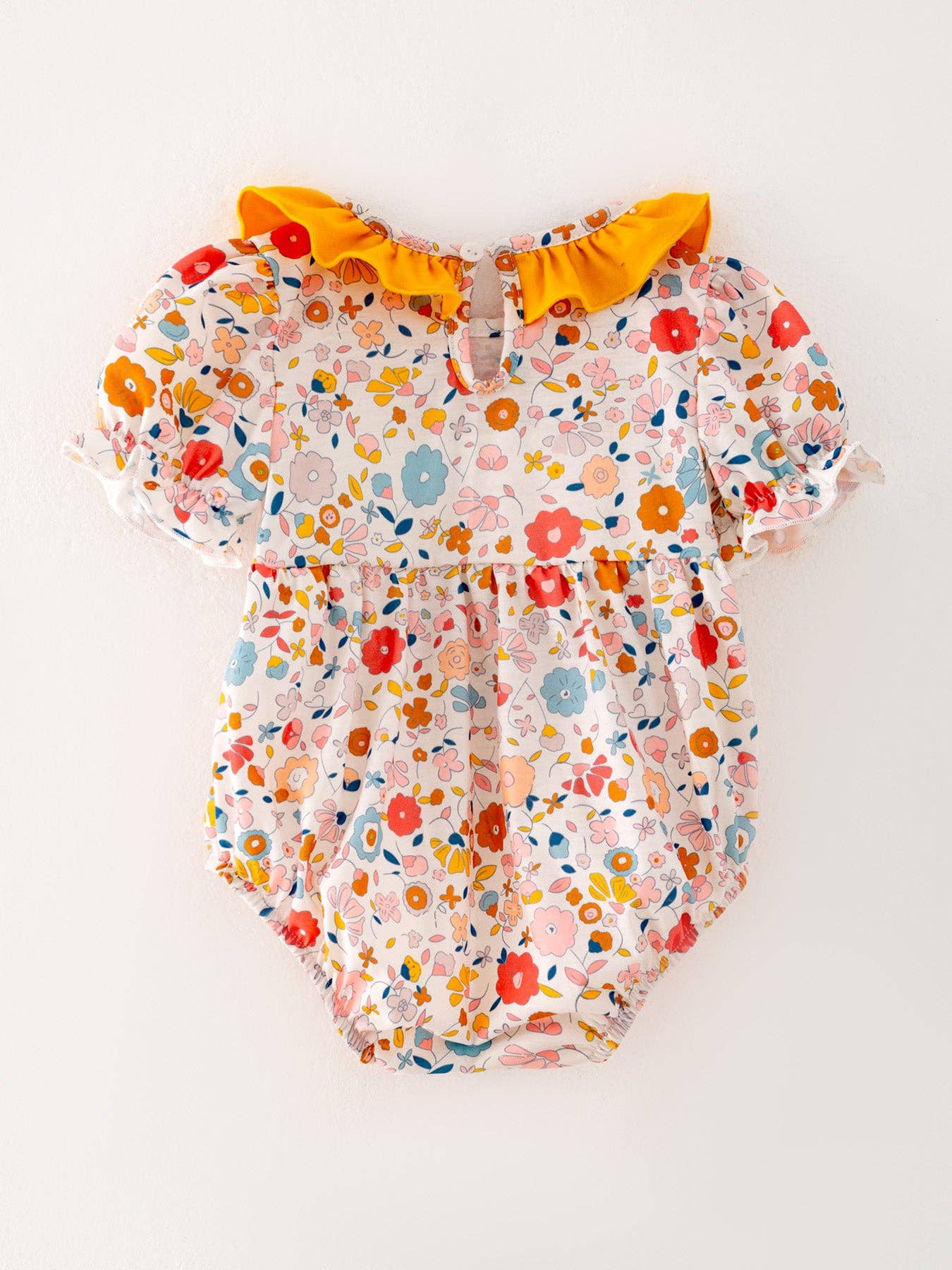 Pumpkin Chenille patches Girls Romper