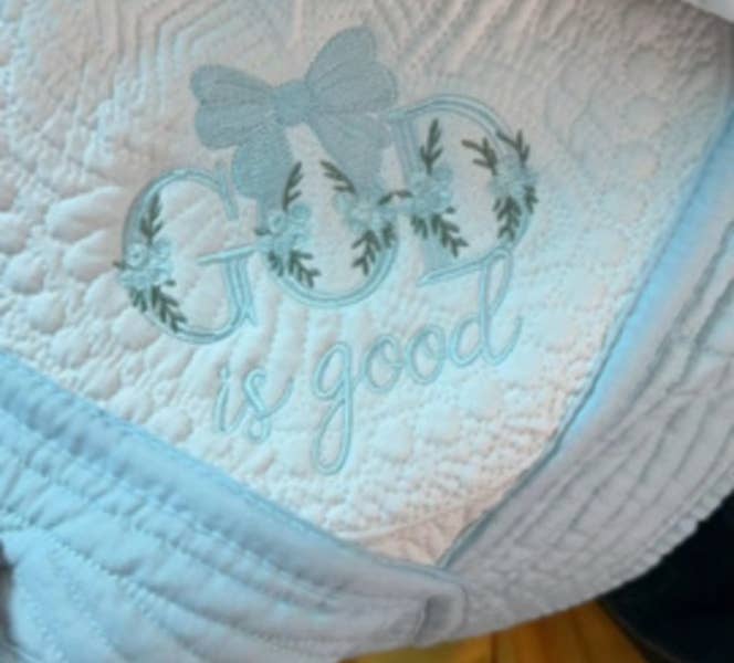 Heirloom Quilt - Baby Quilt Blanket Swaddle Monogram