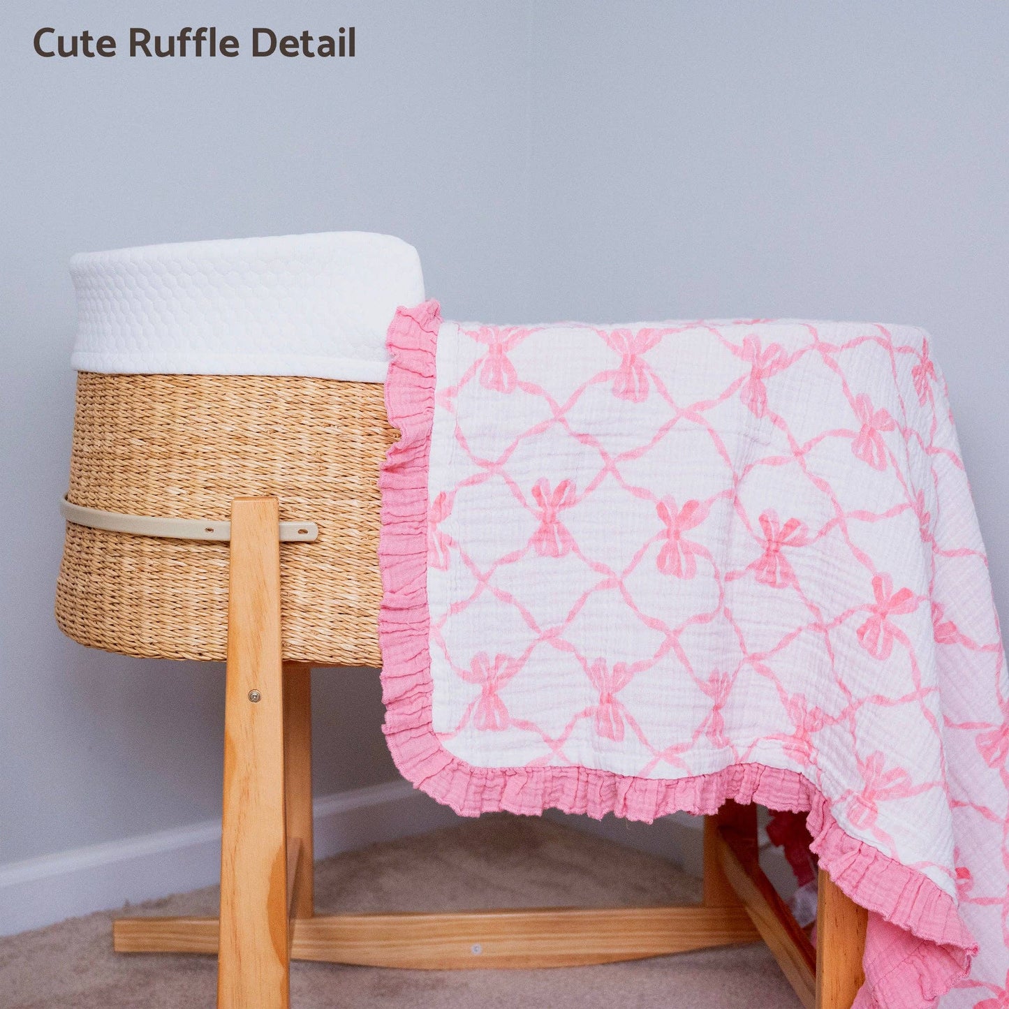 Muslin Quilt Baby & Kids Ruffle Blanket Beautiful Bows