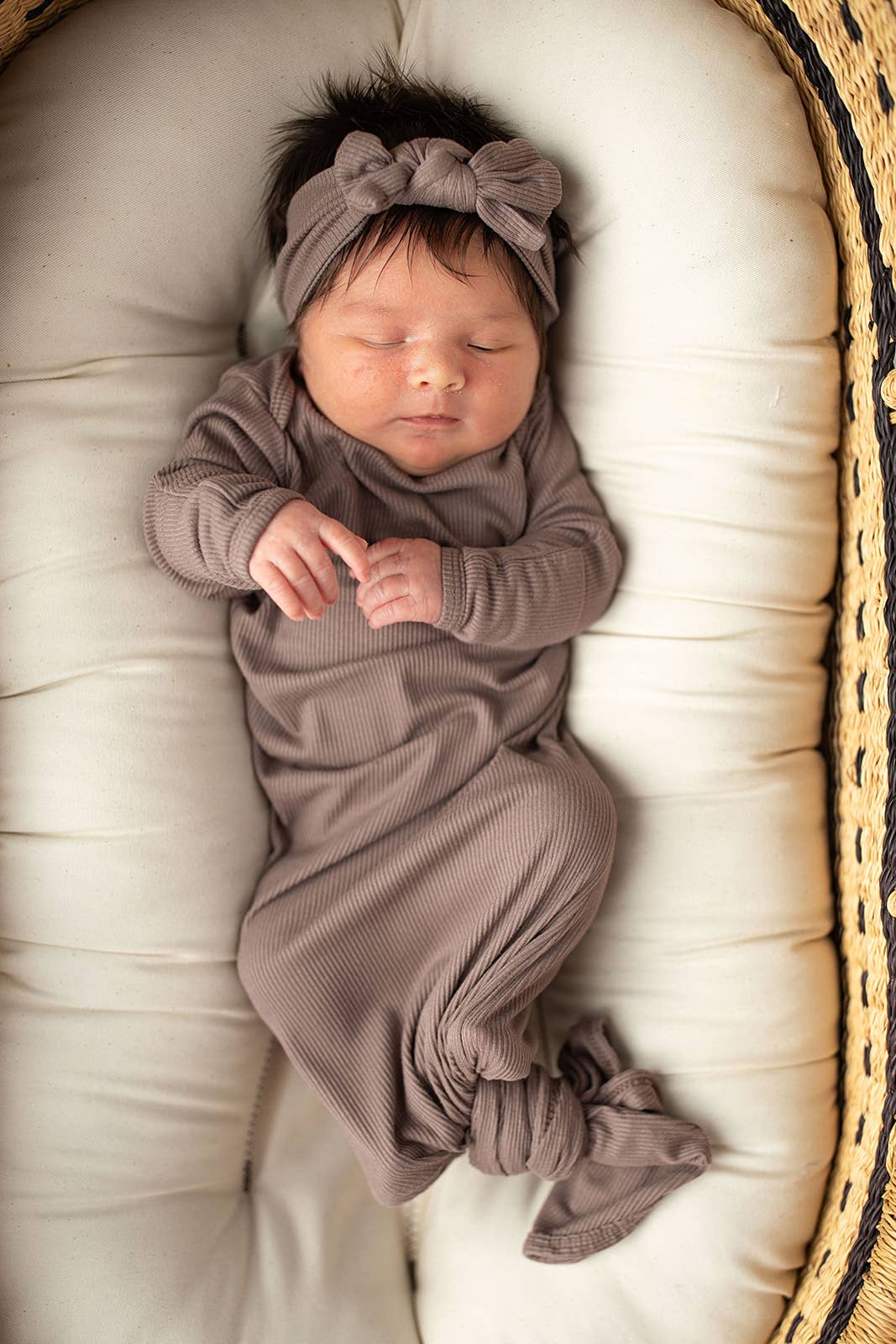 Cocoa Brown Ribbed Knotted Gown