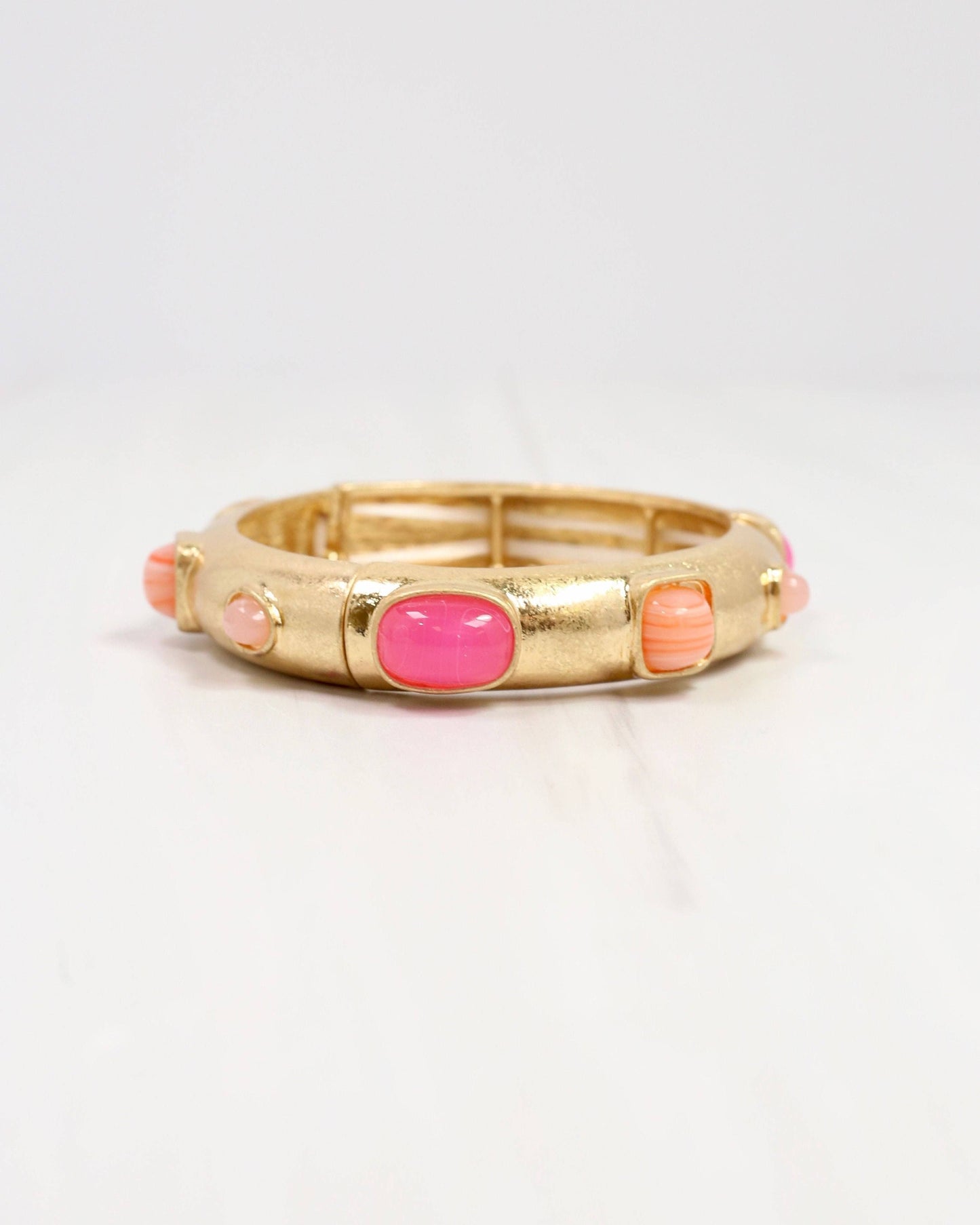 Really Regal Stone Stretch Bracelet Pink