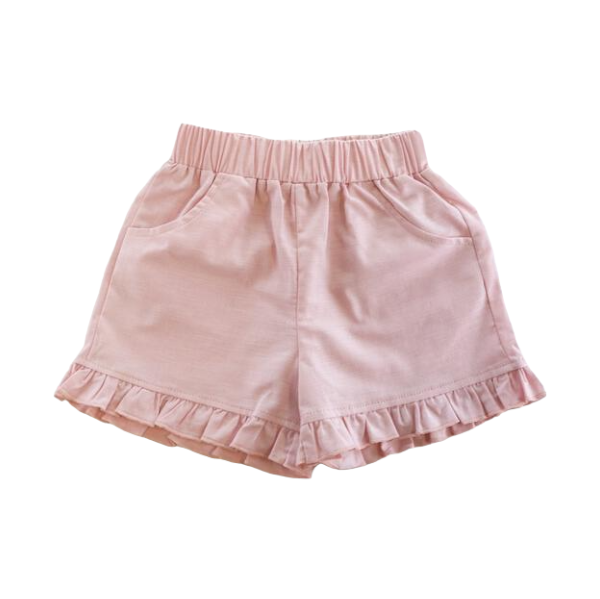 Ruffle Hems Shorts (2 Colors): PINK / 4-5-6