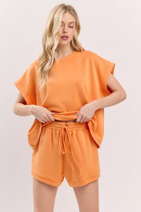 Mineral Washed Top and Shorts Set
