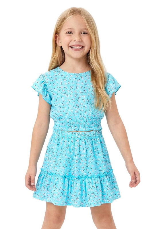 Girl's 2 pc Floral Skirt Set