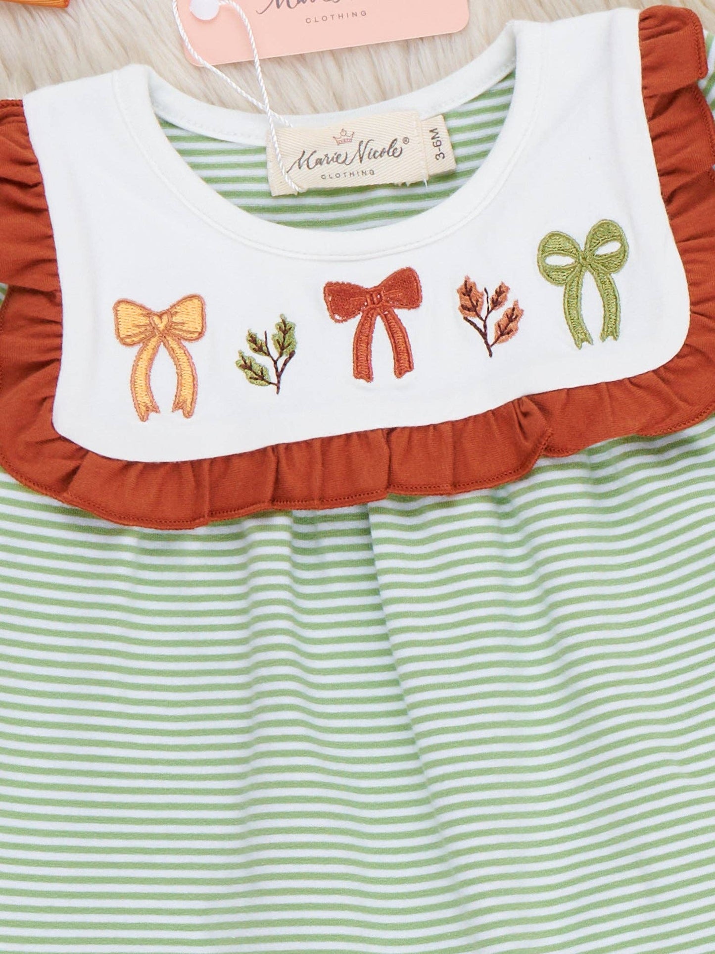 Sweet Bow Embroidered Ruffle Romper
