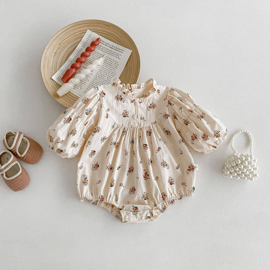 Baby Girl Floral Button Romper