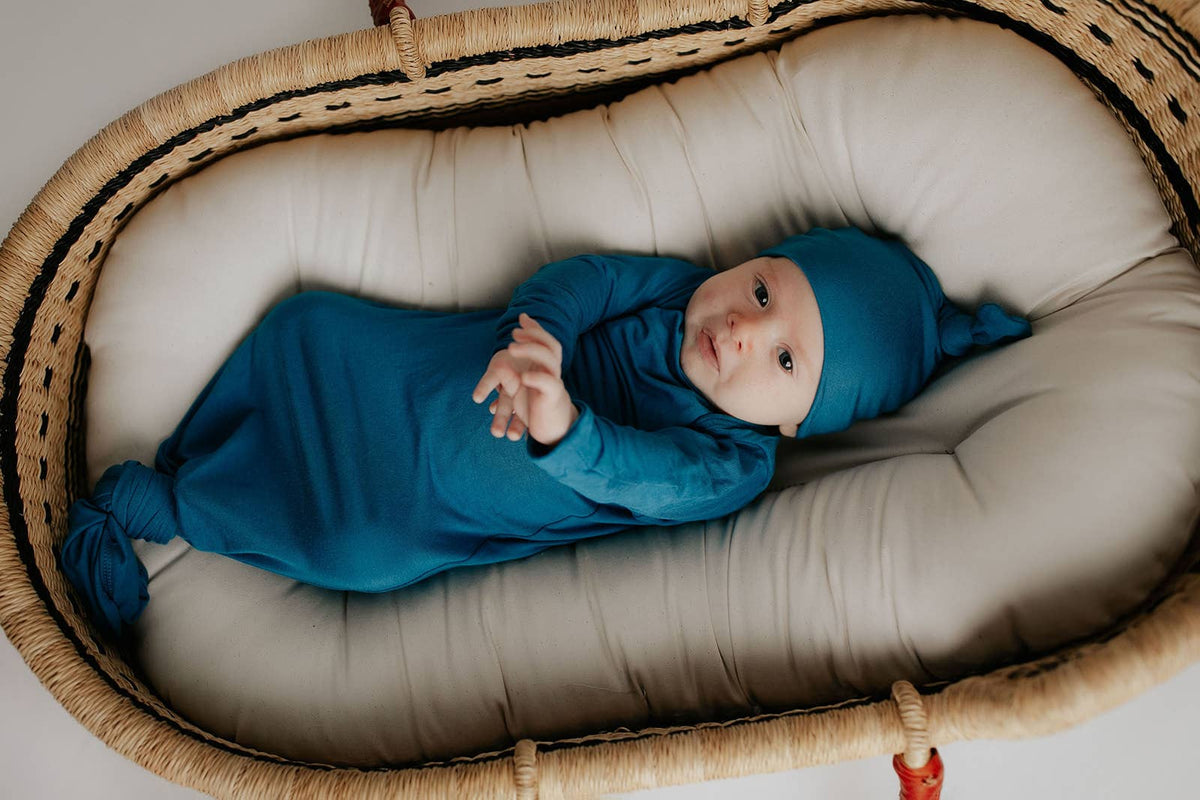 Blue Knotted Gown and hat